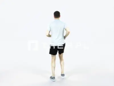 Portrait 07C Running Jogging Football Sports Man Low-poly 3D model