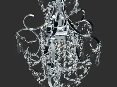 Amorette 1-Light Chrome Glam Lighting Mini Pendant Chandelier 3D model