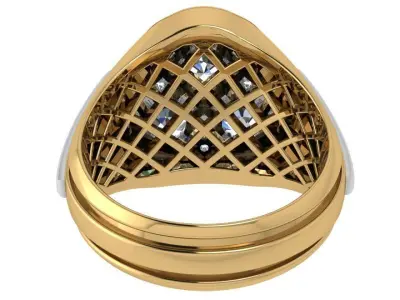 Round Diamond Triangular Ring 4465 3D print model