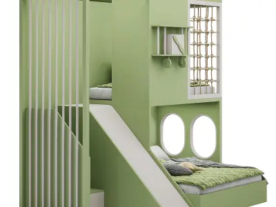 Childrens bunk bed 35 3D model
