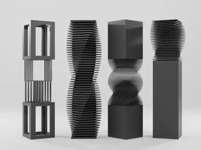 Abstract Geometric Tower 3D model Low-poly 3D model