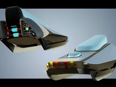 Simplistic Flying Vehicle 17 Low-poly 3D model