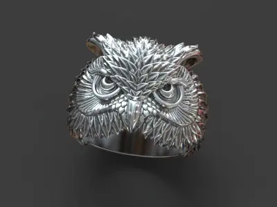 Owl ring 3D model