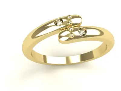 Diamond Snake Ring Gold Silver Platinum Luxury Jewelry 3D print model