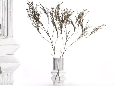 Minimalistic Bouquet Of Dry Branches In A Vase 315 3D model