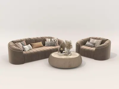 Modern Sofa and Armchair 5 3D model