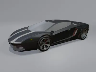 Cyberpunk Car Nova Low-poly 3D model