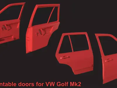 Four Doors for VW Golf Mk2 Doors  3D print model