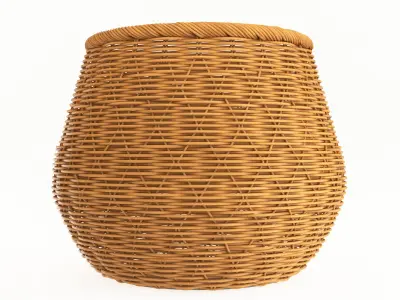 Woven Round Basket 3D model