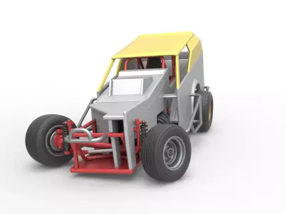 Vintage Dirt Modified stock car V7 while turning  Scale 1 to 25 3D print model