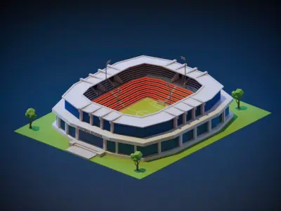 Football Stadium Low-poly 3D model