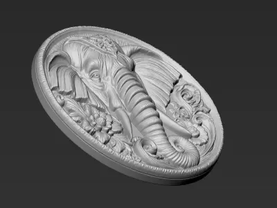 Elephant Head Pendant A9 3D print model