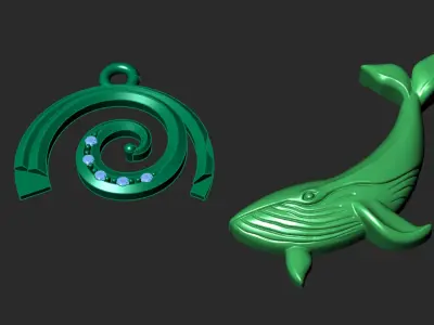 THE WHALE PENDANT 3D print model