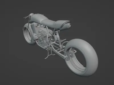 Futurstic Cafe Racer Motorcycle 3D model