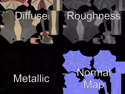 Majestic Dragon Fantasy model pack Low-poly 3D model