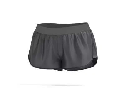 Black Women Shorts - fitness sport panties 3D model