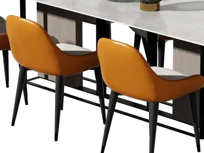 and s Modern table dining 3D model