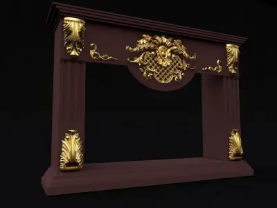 carved fireplace 3D model
