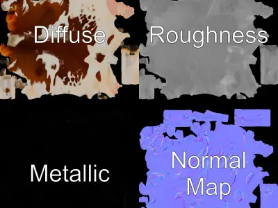 Dairy Cow D Model Pack with HighQuality Textures Low-poly 3D model