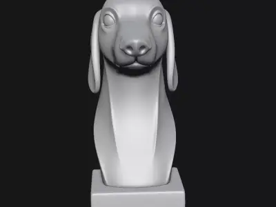 Dog sculpture 3D print model