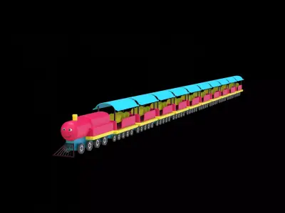 Train Low Poly 3D Model 3D model by LittleRattle