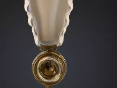 Vintage Brass Sconce Low-poly 3D model