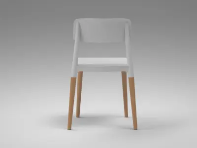 Iris Cafe Chair white Low-poly 3D model