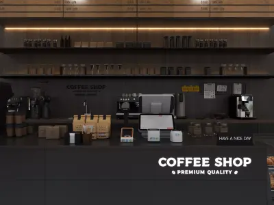 Coffe Shop 06 Low-poly 3D model