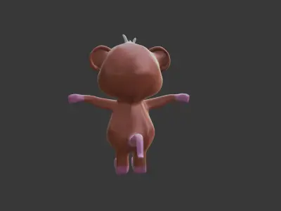 Stylish Low Poly Cartoon Mouse 3D Model Low-poly 3D model