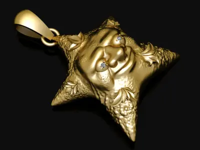 star face pendant 3d peintable model 3D print model