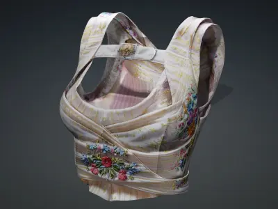 Detailed floral top PBR 4k Low-poly 3D model