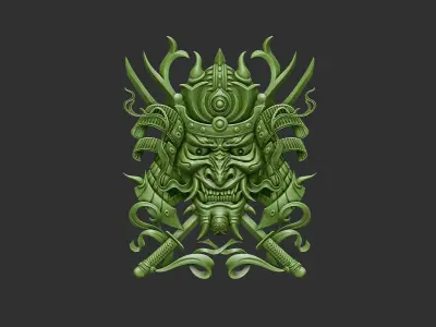 sumurai head 3D print model
