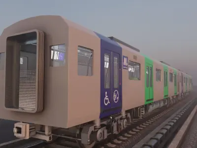 Osaka metro train 400 series 3D model