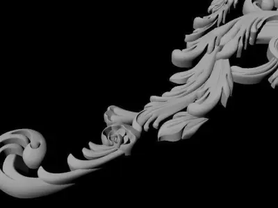 Central decor ornament for furniture 3D model 1054