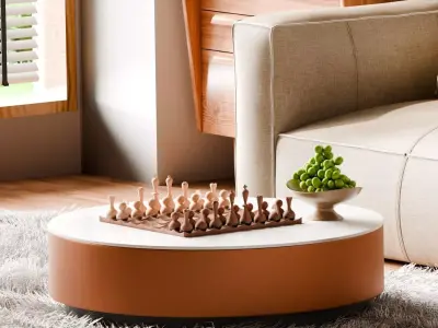 Casual Home Living Room  Low-poly 3D model