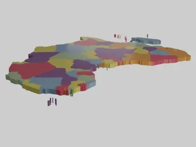 Africa Map 3D Low-poly 3D model