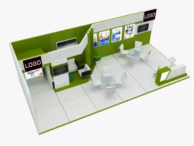 Booth Exhibition Stand a490b 3D model