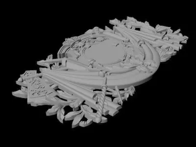 Central decor ornament for furniture 3D model