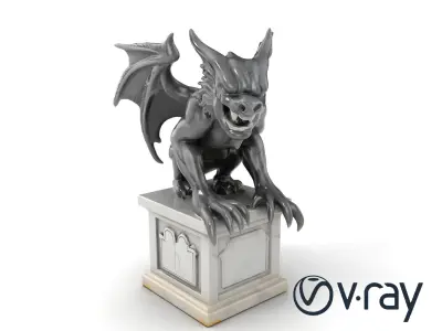 Ornate Gothic Gargoyle Sculpture model pack Low-poly 3D model