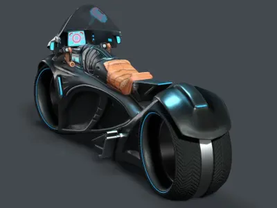 Sci fi Bike Lowpoly model Low-poly 3D model