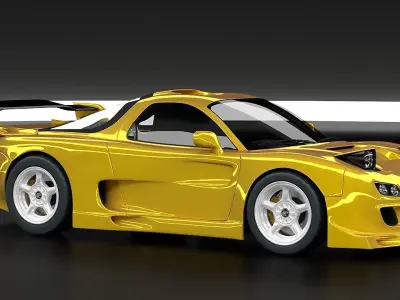 MAZDA RX7 Free 3D Model Free low-poly 3D model