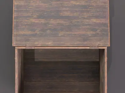 Vintage wooden box Low-poly 3D model