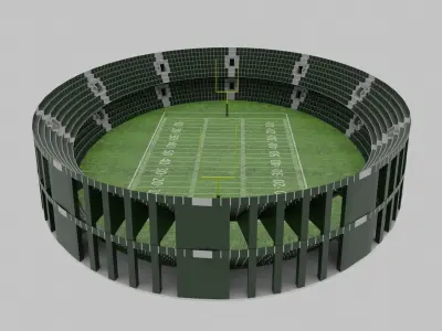 American Football Stadium Low-poly 3D model 7