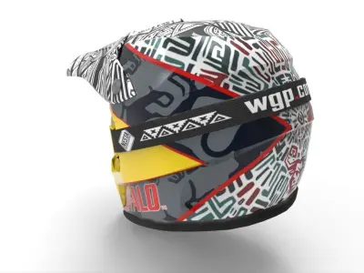 Motocross Helmet Low-poly 3D model