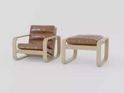 Arm Chair Leather Bundle decor interior design 3D model