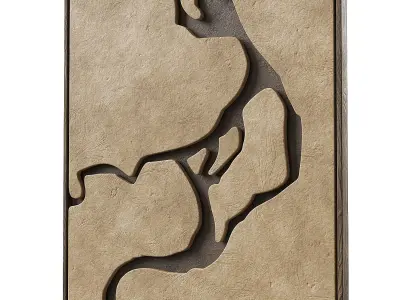 Abstract art relief panel 3D model