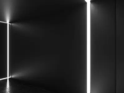 Dark modern car showroom 3D model