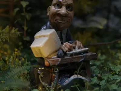 Quirky Bald Businessman Figure 3D Model with 4 LODs Low-poly 3D model