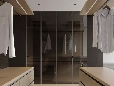 Modern living room dining room bedroom bathroom interior scenes  3D model