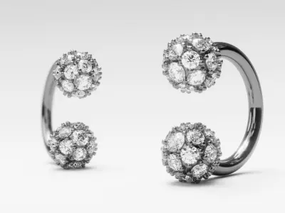 Diamond earring piercing 3D print model